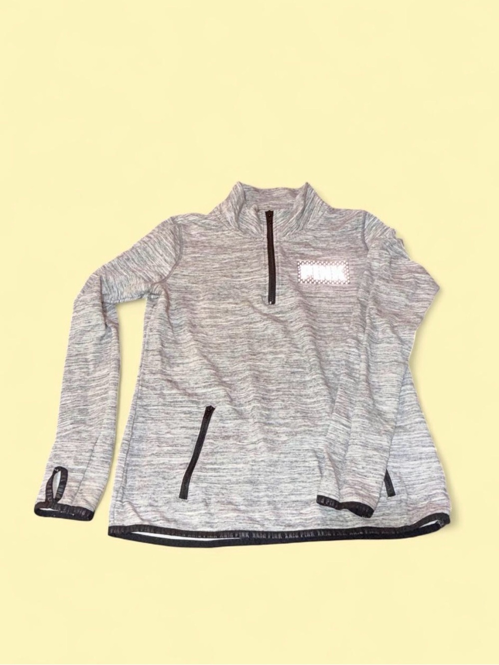 Victoria's Secret Heather Gray Quarter-Zip Pullover